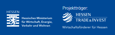 Logos von Hessisches Ministerium für Wirtschaft, Energie, Verkehr und Wohnen. Und von Hessen Trade & Invest GmbH.