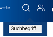 Suchsymbol mit Suchbegriff